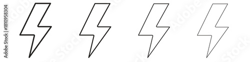 Lightning icon. Vector isolated pictograms.