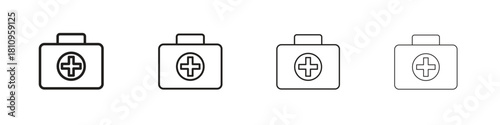 Medical kit icon. Vector isolated pictograms.