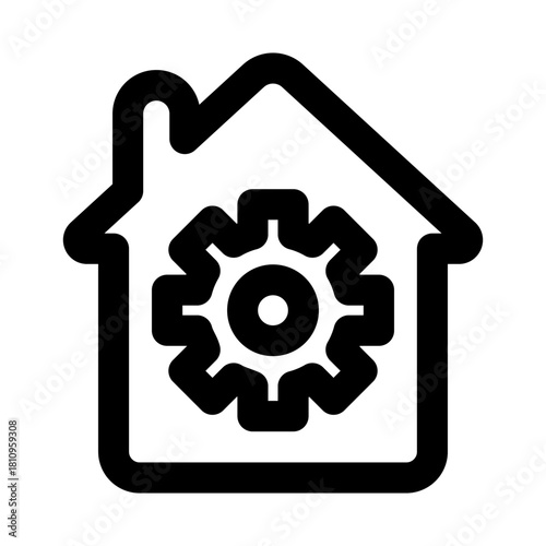 Home automation icon. Modern line icon design with professional minimal vector styling crafted for smart home, technology, control, security, and IoT concepts