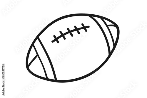 Outline drawing of an American football on a clean white background