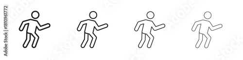 Pedestrian icon. Vector isolated pictograms.
