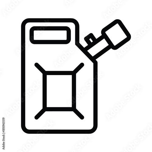 Simple outline icon of a jerry can with spout open