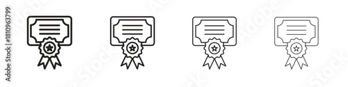 Qualification icon. Vector isolated pictograms.
