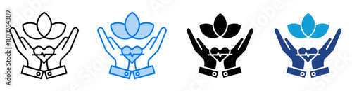 Wellness icon set multiple style collection