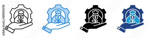 Compensation icon set multiple style collection