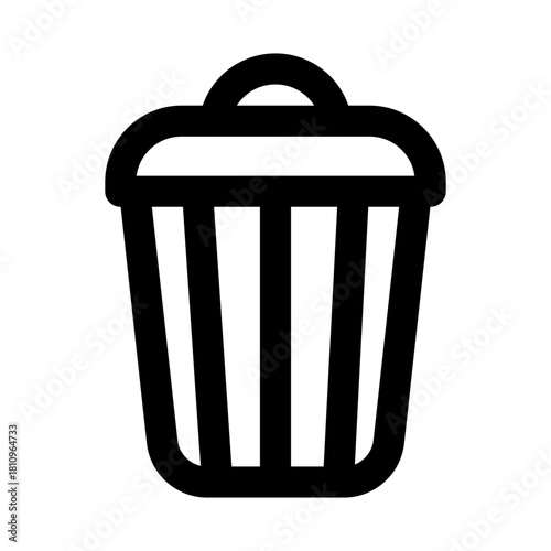 Trash bin icon. Modern line icon design with professional minimal vector styling crafted for waste management, recycling, disposal, a