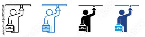 Commuting icon set multiple style collection