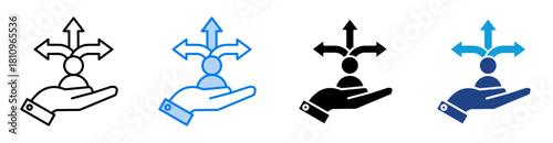 Flexibility icon set multiple style collection