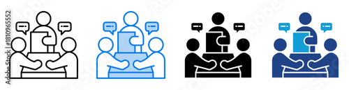 Mentoring icon set multiple style collection