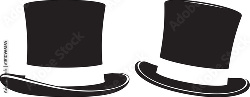 Two top hats silhouette