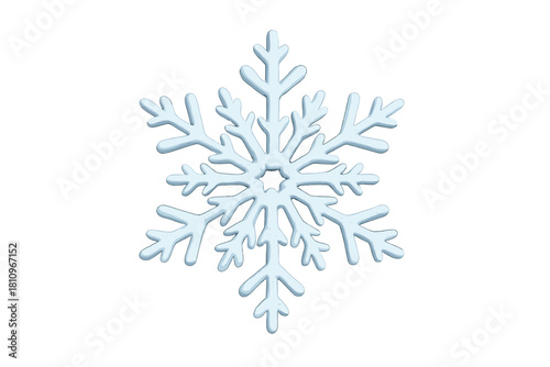 Stylized light blue six-pointed ice crystal shape