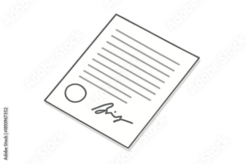 Document with signature line and checkbox for official agreement