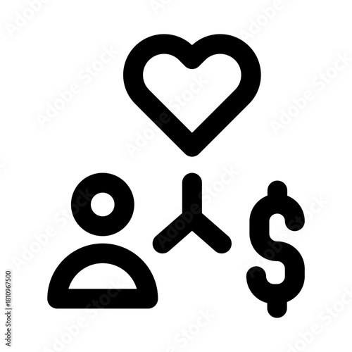 Non profit organization icon. Modern line icon design with professional minimal vector styling crafted for charity, social impact, community and support initiatives