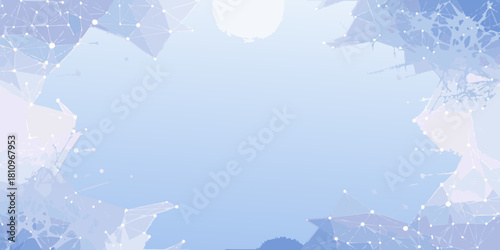 Abstract geometric network of connected dots and lines with a soft blue gradient background
