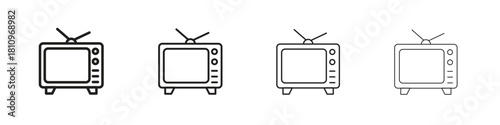 Television icon. Vector isolated pictograms.