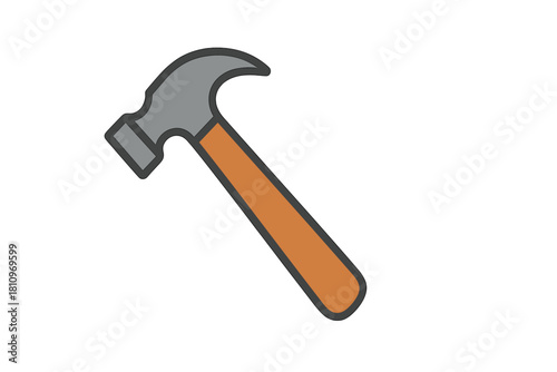 Essential classic claw hammer tool featuring a wooden handle design used for construction and repair