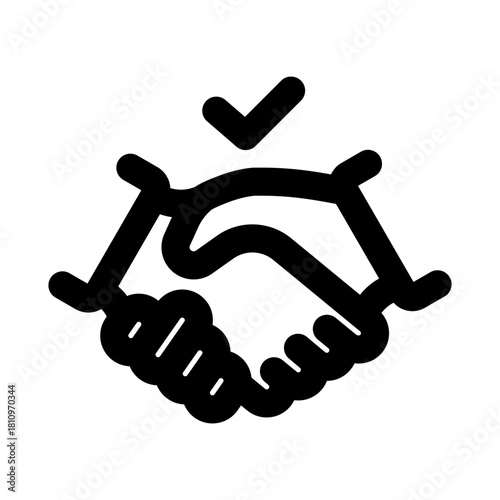 Handshake icon. Modern line icon design with professional minimal vector styling crafted for agreement, partnership, business deal, trust, and collaboration concepts