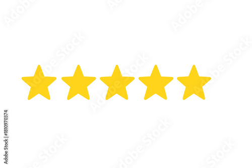 Five bright yellow stars symbolizing top quality rating and excellent customer service
