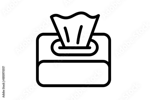 Minimalist tissue box dispenser containing facial tissues or wet wipes