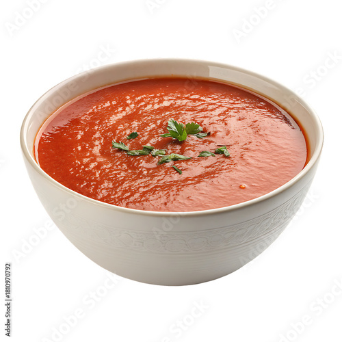 Red tomato soup isolated on transparent background png