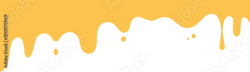 Yellow Dripping Paint Background: Fluid Liquid Melt Border Vector