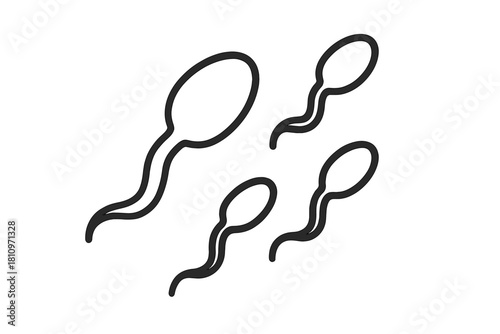 Human sperm cells swimming toward fertilization