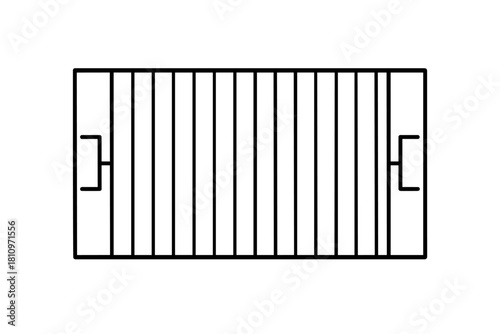 Minimalist American football field gridiron with goalposts and yard lines