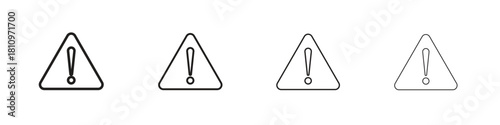 Warning triangle icon. Vector isolated pictograms.