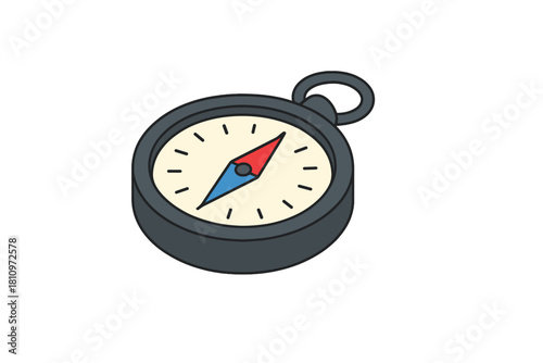 Classic navigational instrument with a magnetic needle indicating cardinal directions