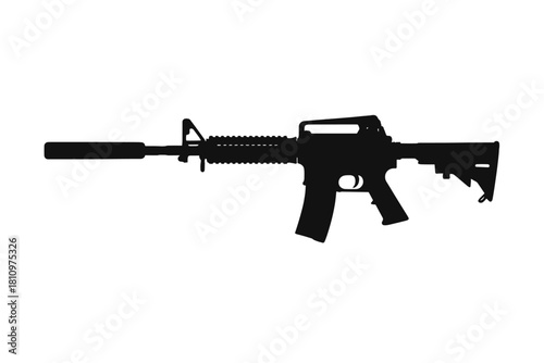 Modern tactical rifle silhouette with muzzle device