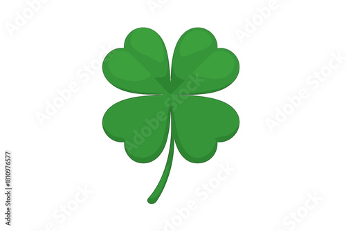 Four leaf clover symbol of luck and fortune isolated on white background