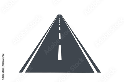 Asphalt highway receding into distance with dashed center line