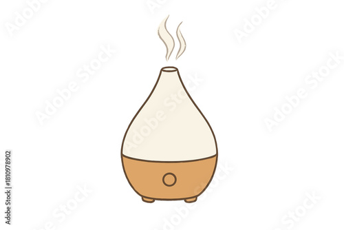 Aromatherapy essential oil diffuser emitting gentle steam or mist