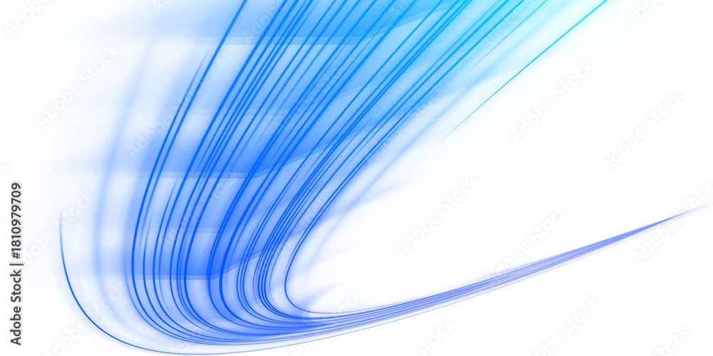 Fototapeta premium Electric blue and white streaks sweep across a digital nightscape. Their flowing rhythm suggests rapid transit and advanced connectivity. Perfect for tech visuals.