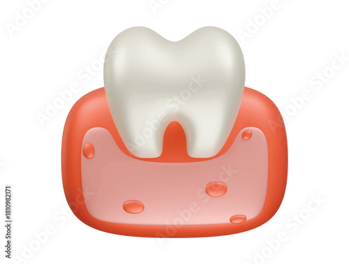 gum disease icon 3d illustration render