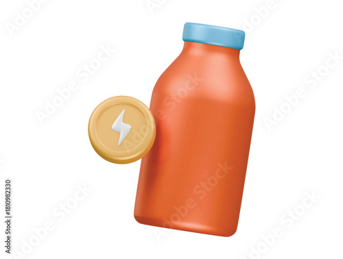 creatine stamina booster icon 3d illustration render