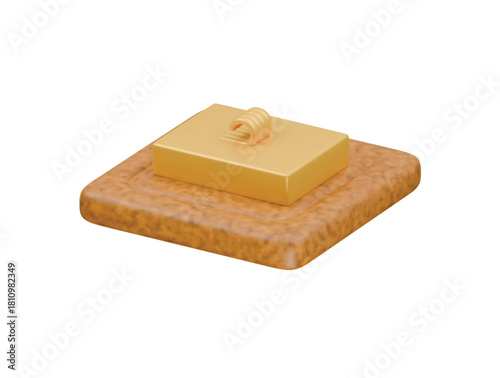 parmesan cheese icon 3d illustration render