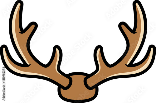 Stylized Antlers Illustration for Wildlife and Nature Themes