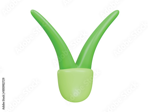 chives icon 3d illustration render