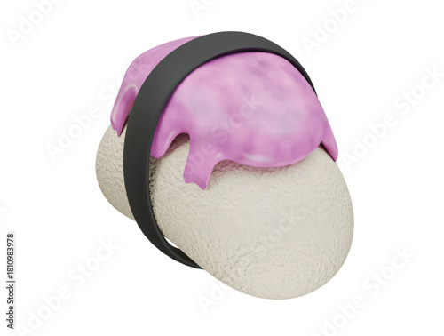 octopus sushi icon 3d illustration render