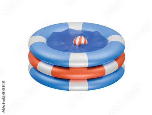 inflatable pool icon 3d illlustration render