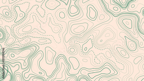 Abstract Topography line poster vector. The concept of a topographic contour geography scheme and the terrain path.
