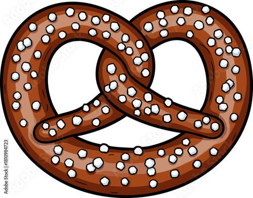 Delicious Baked Pretzel with Salt Crystals