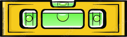 Yellow Spirit Level Tool Measuring Flatness and Accuracy