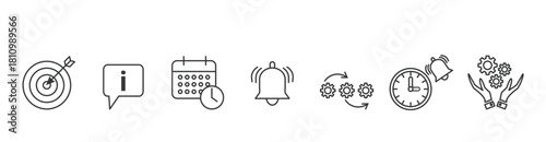 Time management banner icon vector illustration concept with icon of objective, priority, schedule, reminder, efficiency, alerts, and controlling