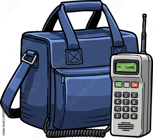 Retro portable communication device and travel bag