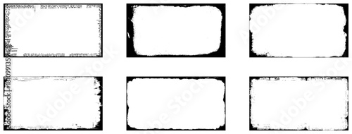 Grunge Frame Set Vector illustration. 