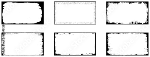 Grunge Frame Set Vector illustration. 