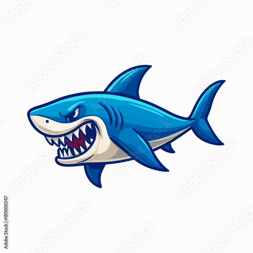 Cartoon Shark Mascot Vector Illustration