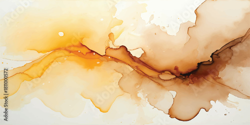 Abstract watercolor grunge background texture with old brown vintage paper and torn rough edge border